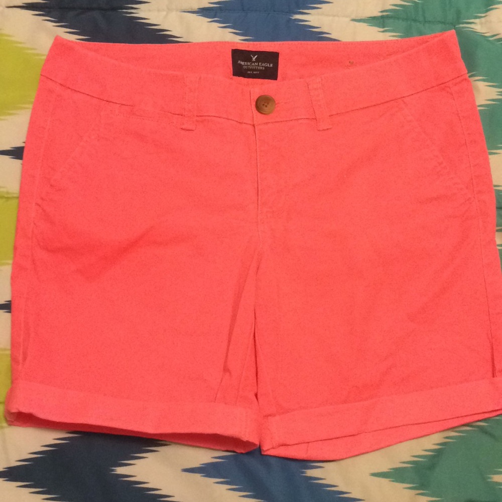 AE Neon Coral Bermuda Shorts